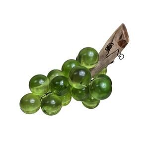 Vintage MCM Style Lucite Green Large Grapes Cluster Granoby Of California